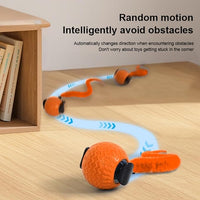 Interactive Cat Toys with Tail Rechargeable Cat Ball Toy with 3 Model Automatic Moving Balls Electric Fast Rolling Toy for Lazy Cats (Red)