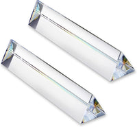 QFkris 2 pack of 6 inch K9 optical glass triangular prisms splitting light into a rainbow