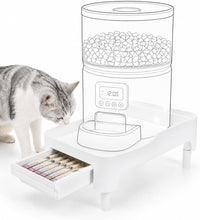 Adjustable Elevated Automatic Pet Feeder Stand with Storage Drawer – Essentials for Cats