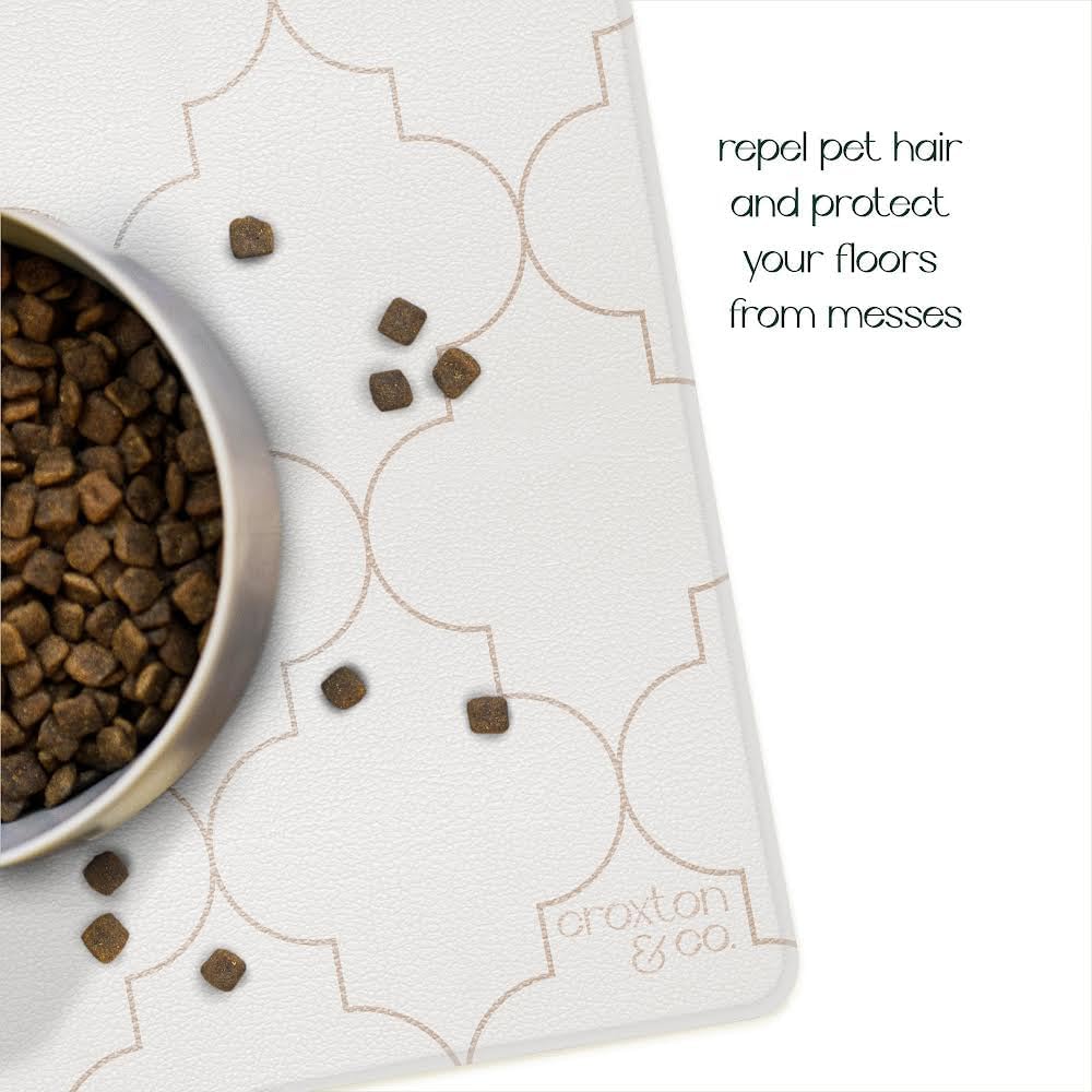 CROXTON & CO. Non-Slip Faux Leather Pet Feeding Mat for Dog Bowls - So Pawsh - image 4