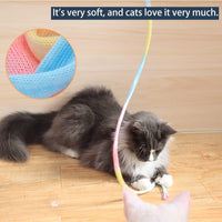 LASOCUHOO Interactive Cat Wand Toys Interactive Cat Teaser Wand - Rainbow - image 3