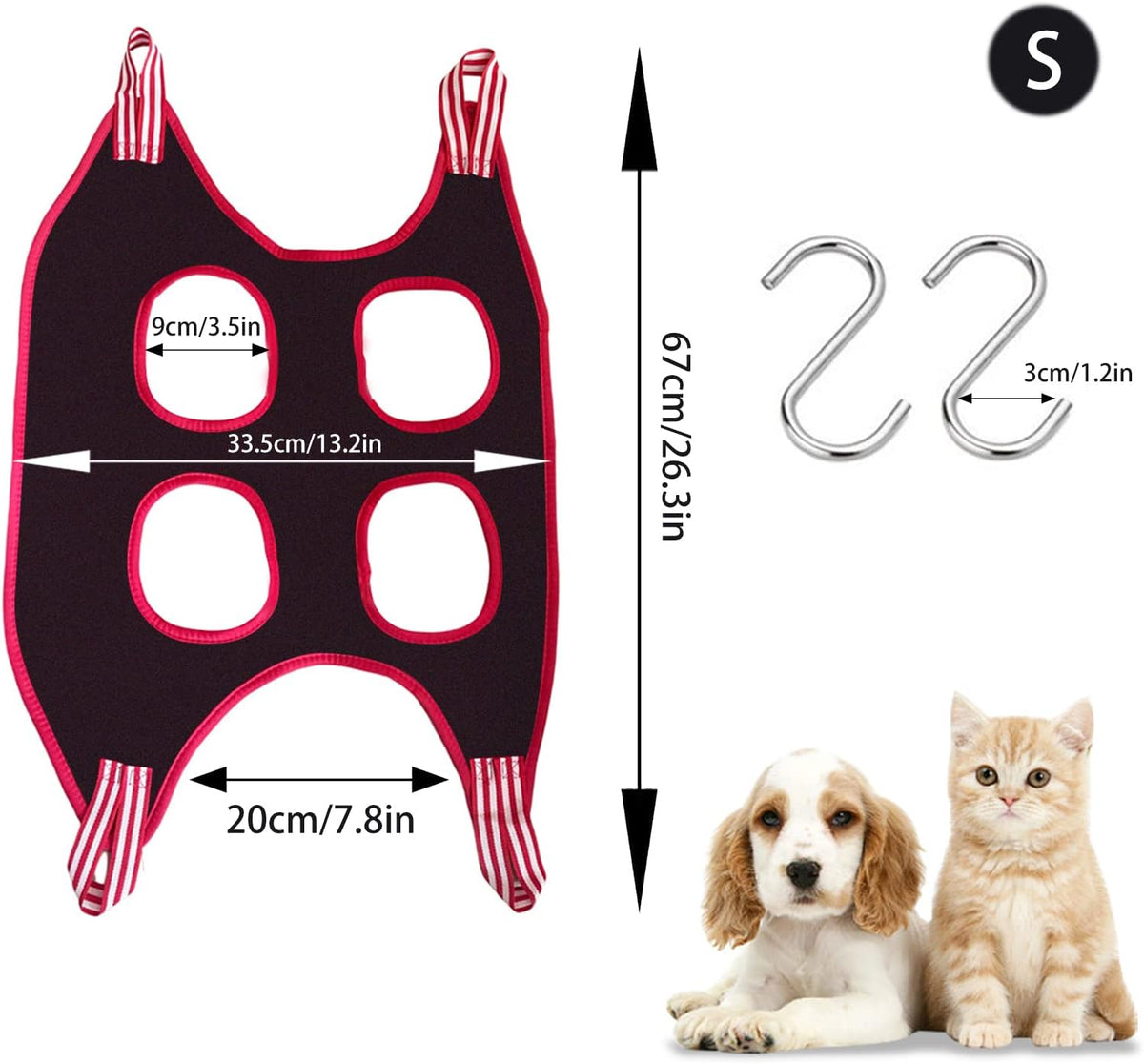 Dog Grooming Hammock Harness - Black S - image 2