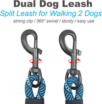 Double Dog Leash Coupler Heavy Duty Extension Rope for Two Large Dog – Essentials for Dogs - Large (1/2"D x 33"L) / Blue - image 4