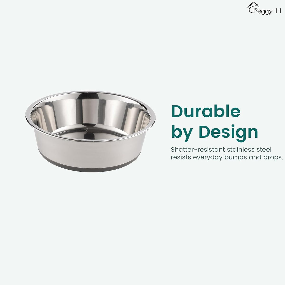 Nonslip Stainless Steel Dog Bowls, 3.8 US Cup Each - 3.8 Cup - image 3