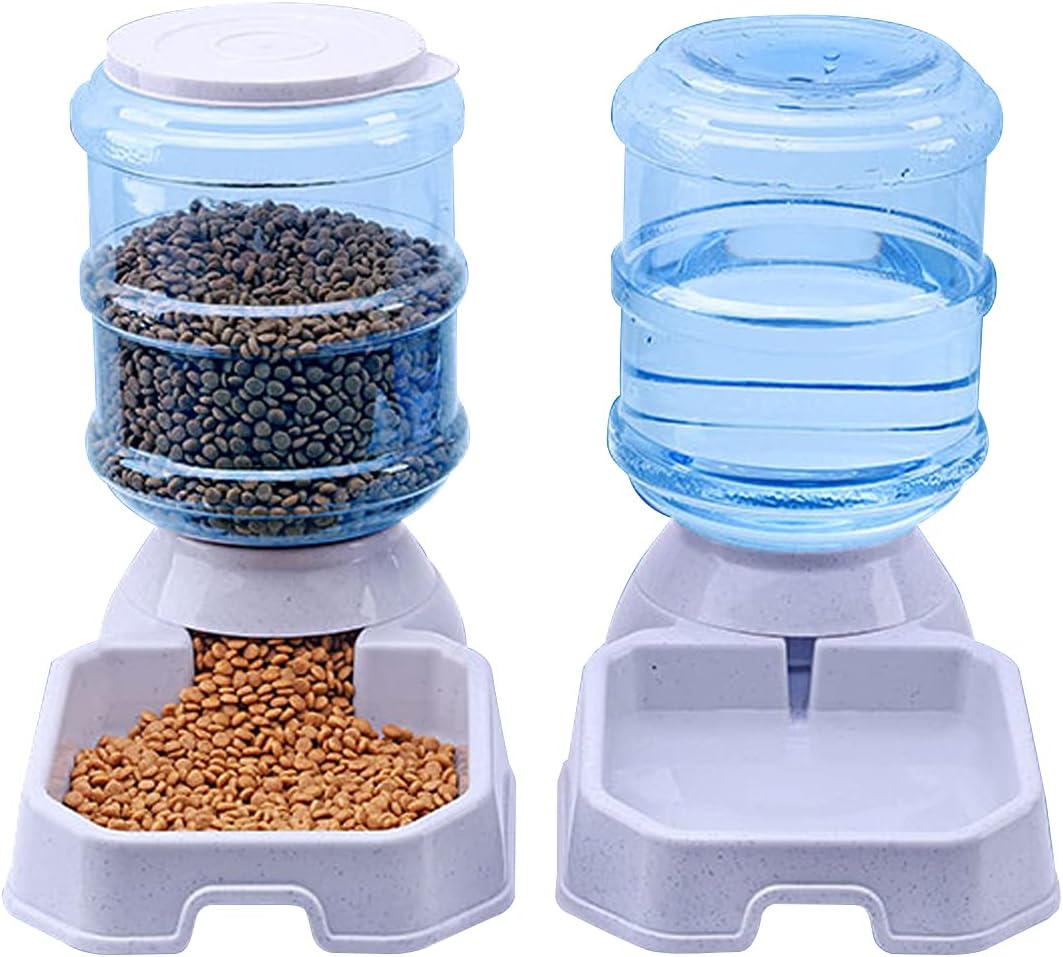 Pet Water Dispenser Station - Waterer + Feeder