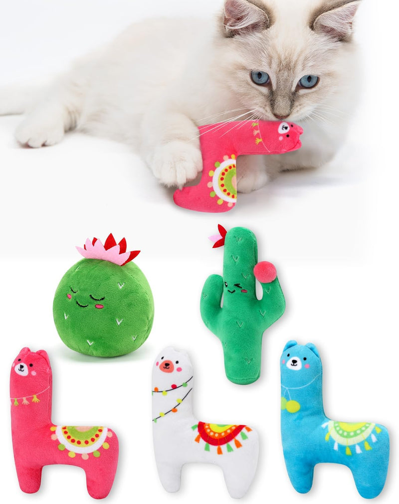 Plush Bread Catnip Toys for Indoor Cats 6 Pack – Essentials for Cats - Cactus Llama - 5Pcs