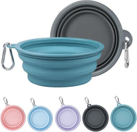 Kytely Collapsible Dog Bowls Medium - Lake Blue & Grey / Small