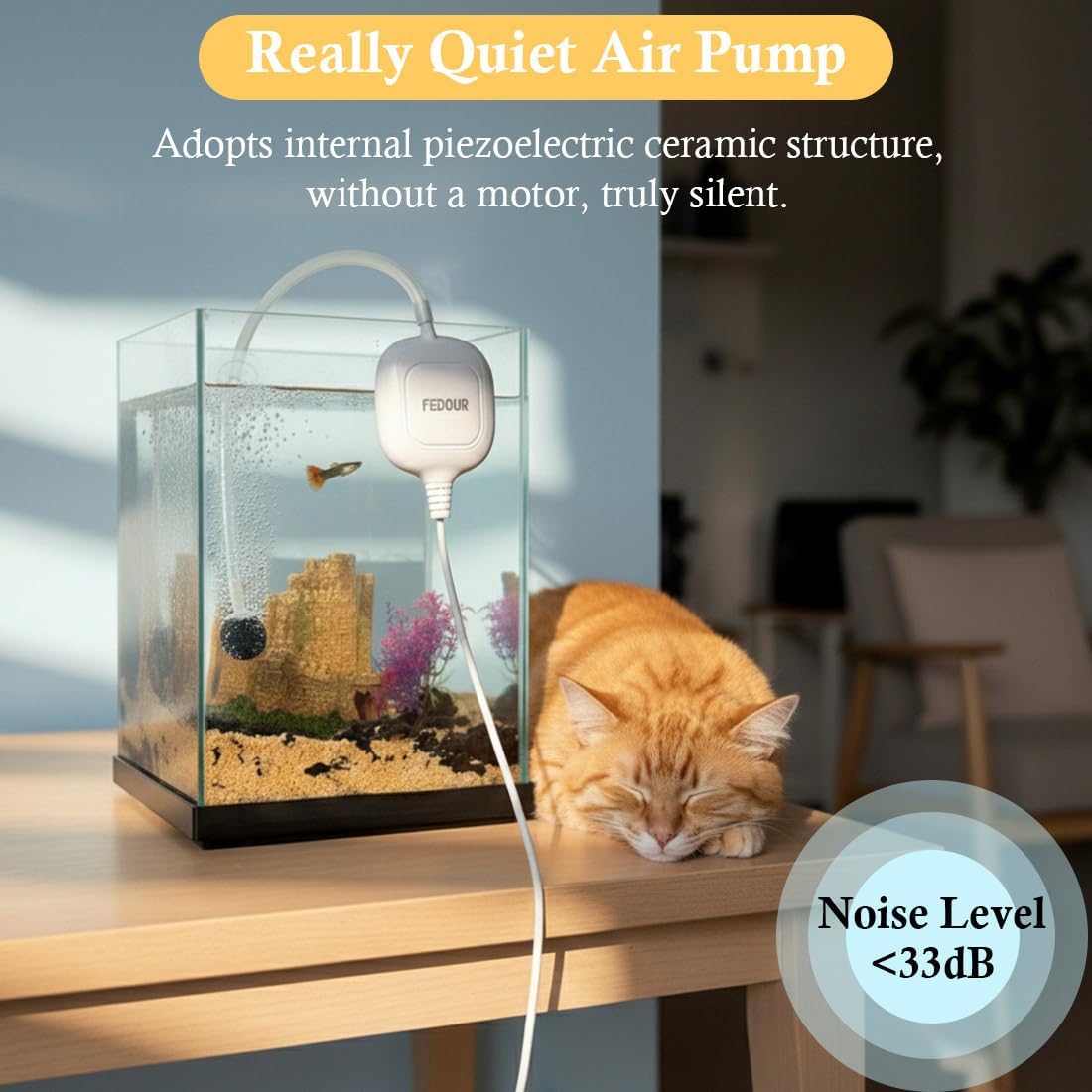 FEDOUR Mini Whisper Aquarium Air Pump - image 3