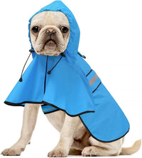 Waterproof Dog Raincoat, Adjustable Pet Rain Coats - Blue / Small - image 2