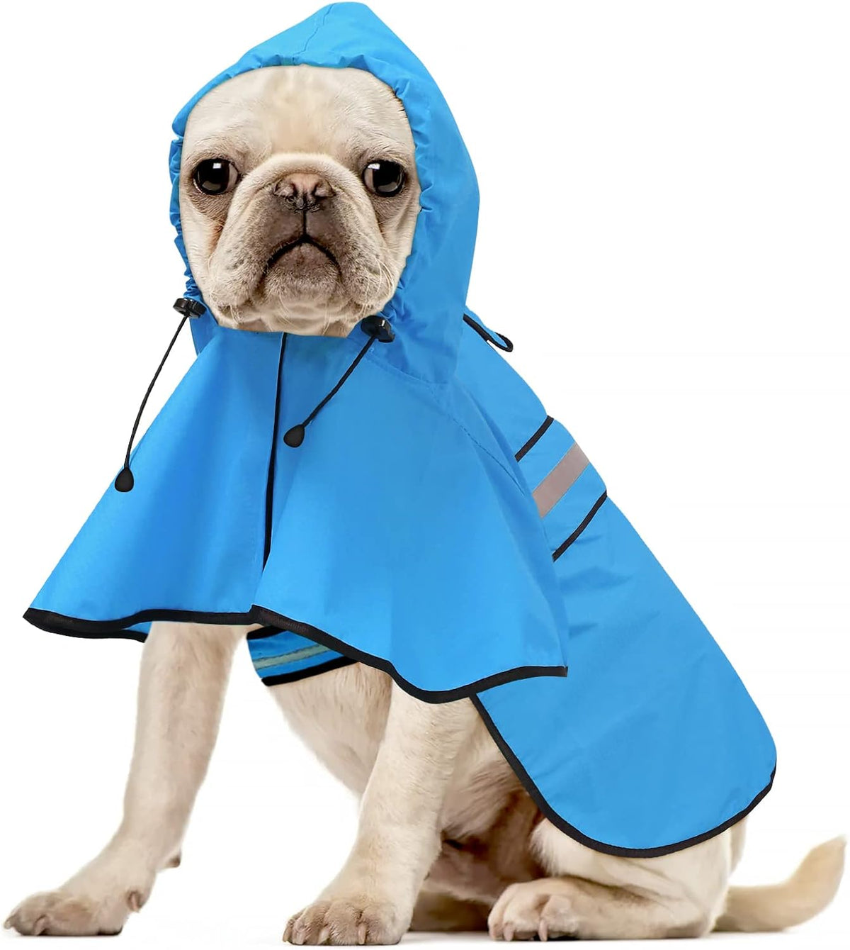 Waterproof Dog Raincoat, Adjustable Pet Rain Coats - Blue / Small - image 2