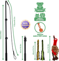 Interactive Dog Toys - Extendable Flirt Pole with 2pcs Squeaky Plush Toy Tugs Red Green for Dog - Black-102 - image 2