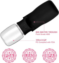 Portable Dog Water Bottle - Black / 12oz - image 2
