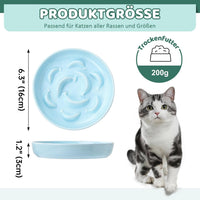 Ceramic Slow Feeder Cat Bowl - Blue / 1.2"H Standard - image 2