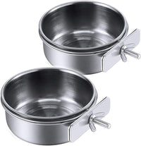 PINVNBY Parrot Feeding Cups Birds Food Dish Stainless Steel Parrot - Single screw / L