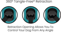 TUG Monochrome 360° Tangle-Free Retractable Dog Leash - Aqua / Tiny, 10 ft - image 3