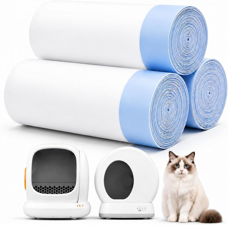 120 Count Pre-Seperated Self-Cleaning Cat Litter Box Liners Bag - blue