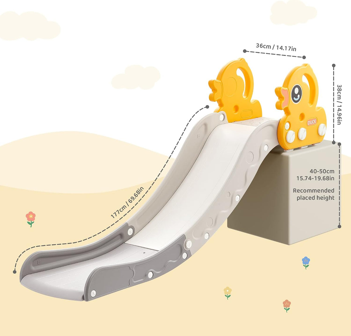 Indoor Kids Baby Couch Slide for Toddler 1-3 - Yellow - image 3