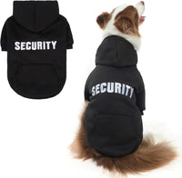 Security Dog Hoodie for Small Medium Large Dogs Boys Girls – Essentials for Dogs - #2 Black (EMB SECURITY Printed With Pocket) / Large