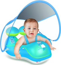 Baby Pool Float with Canopy UPF50+ - Baby Blue / X-Large