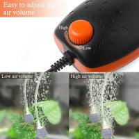 HITOP 3W 80GPH Adjustable Aquarium Air Pump - 3W-Orange - image 4