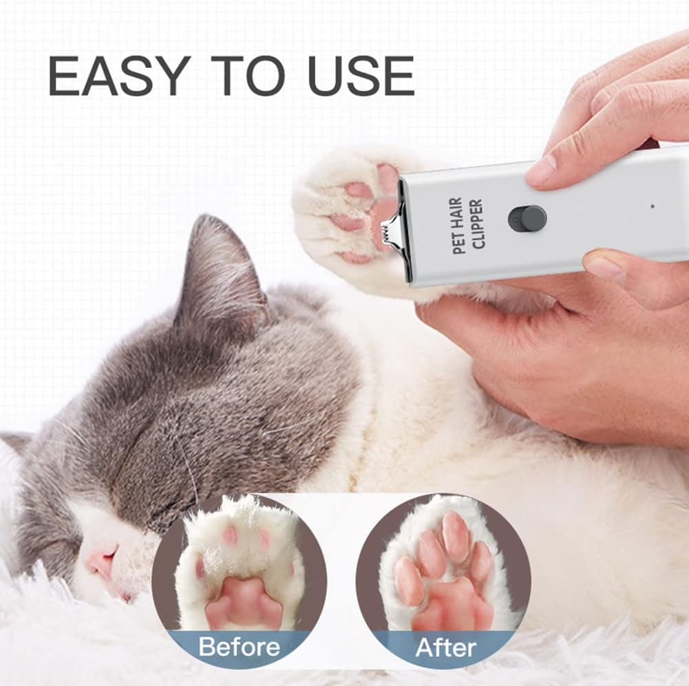 Dog Clippers,Quiet Washable USB Rechargeable Cordless Dog Grooming Kit,Electric Pets Hair Trimmers - White Feet Trimmer - image 3