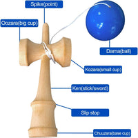 HOLYKING red wooden kendama cup and ball skill game, 6.7 inches tall - view 3