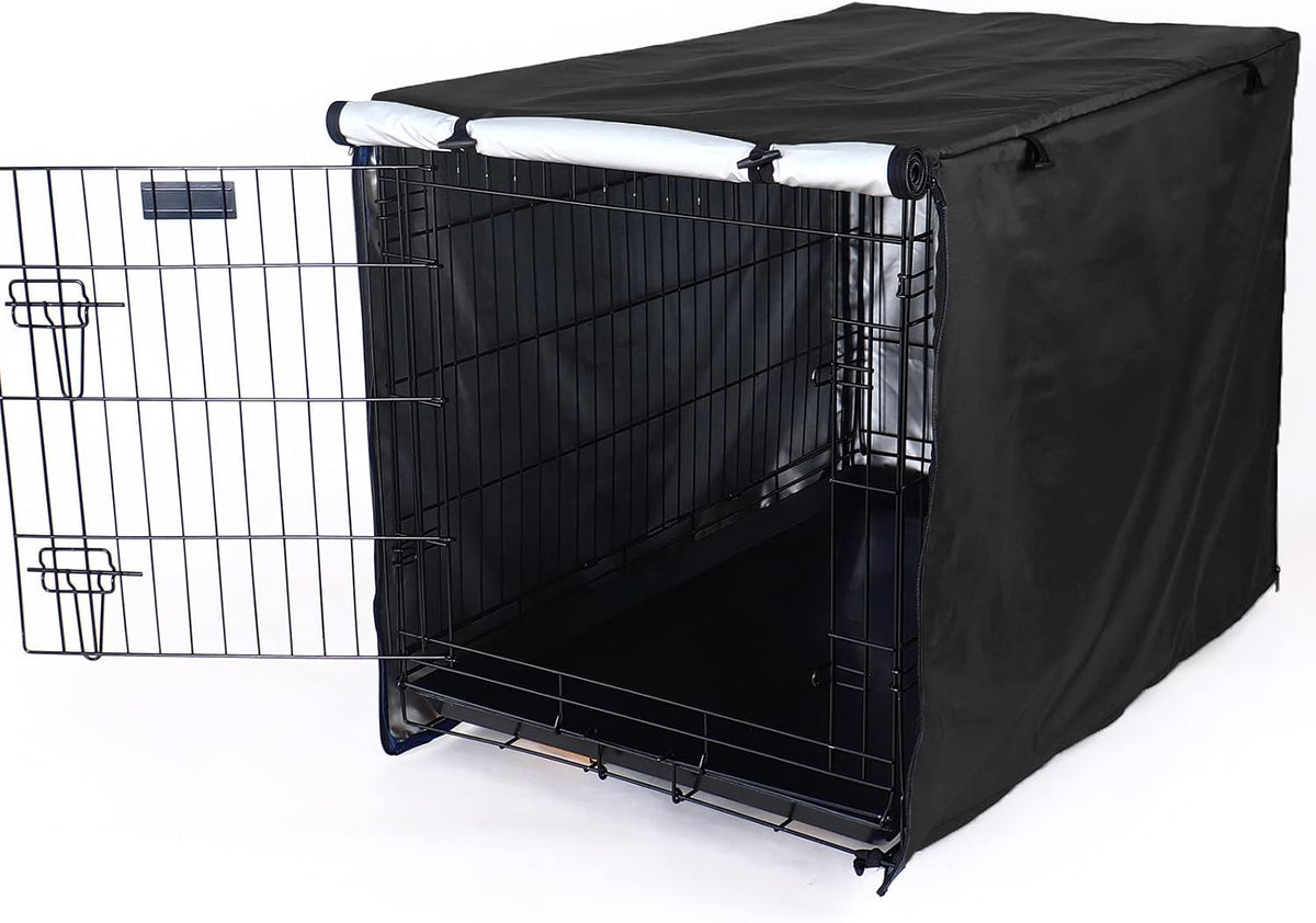 kefit Dog Crate Cover, Privacy & Light-Blocking Cover for Wire Dog Kennel/Cage, Fits Standard 48" - Black / 24 inch - image 4