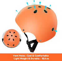 Besttravel Kids Helmet, Toddler Adjustable Kids Ages 3-8 Years Old Boys Girls Multi-Sports Safety - Orange - image 4