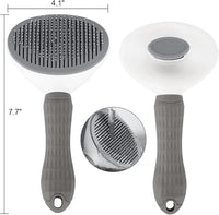 HUWEIHUA Cleaning Slicker Brush Clean Pets, Dog Cat Bunny Pet Grooming with Ergonomic Handle, Self-Cleaning Slicker for Dogs and Cats, Gray