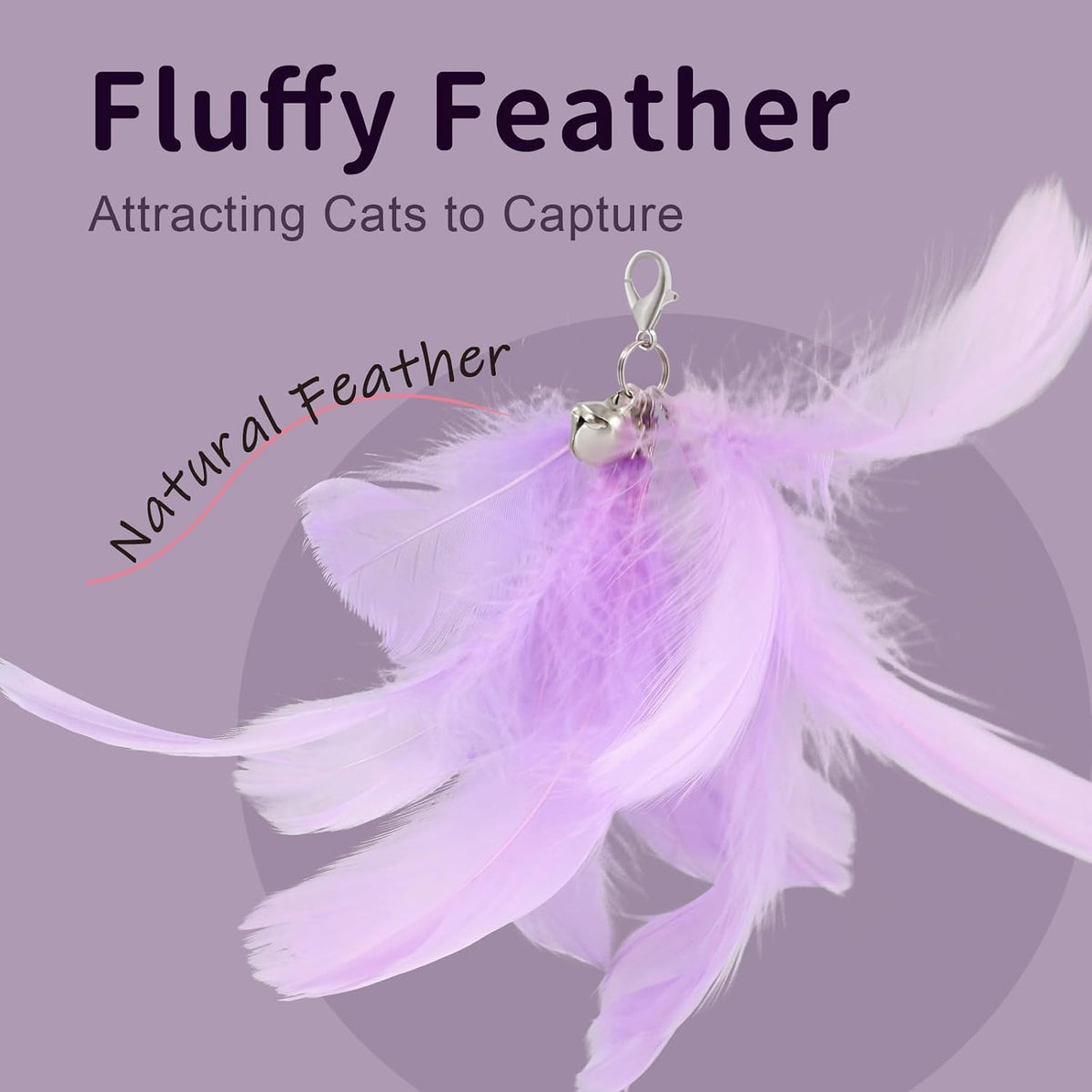 SONGWAY Cat Wand Toys for Indoor Cats - Purple - image 2