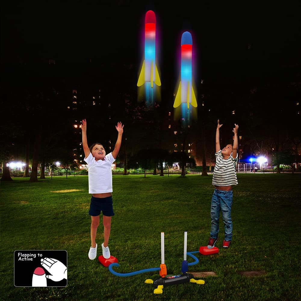 BananMelonBM Rocket Launcher for kids 8 Flashing Foam Rockets – Fun for Kids & Family - image 2