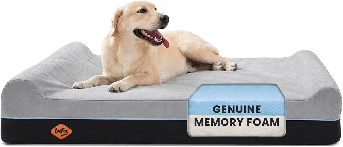 Laifug Orthopedic Memory Foam Extra Large Dog Bed Pillow Durable - 50.0"L x 36.0"W x 10.0"Th / Slate Gray