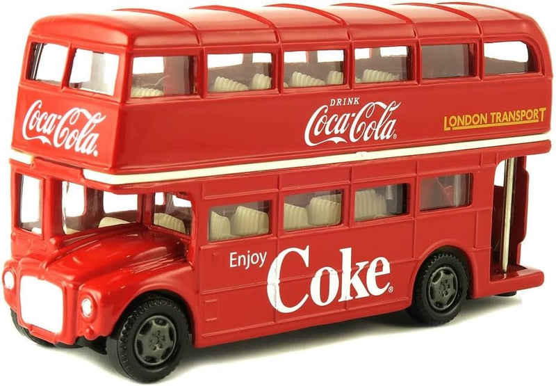 Coca-Cola 1/64 scale diecast Routemaster London double decker bus, 5 inches long