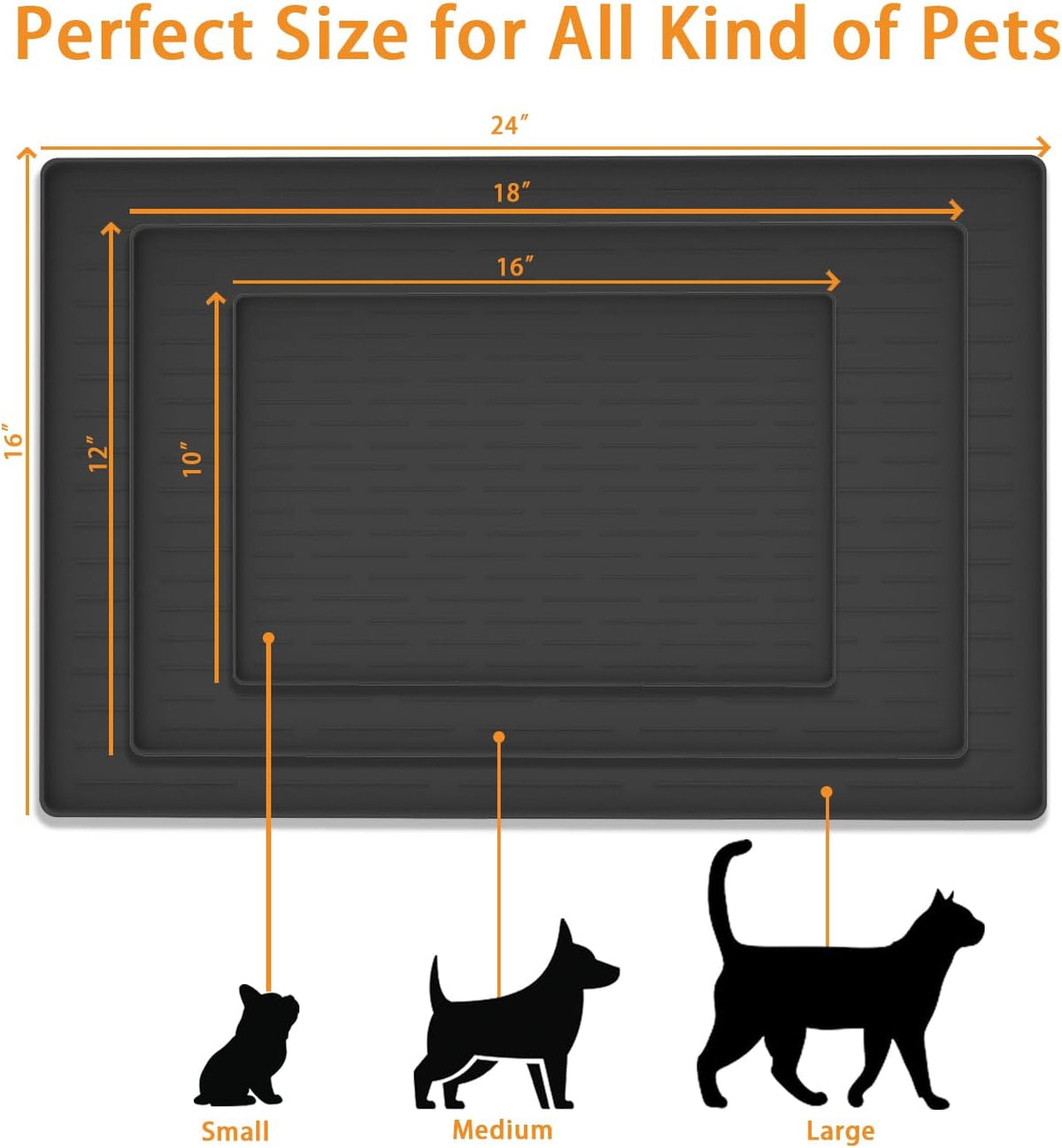 XXXXL Largest Pet Food Mat - Dark Green / 24"L x 16"W - image 2