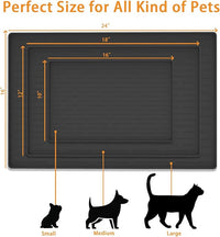 18" x 12" Dog Food Mat, Silicone Pet Mats for Food and Water, Nonslip Pet Feeding Mats for Floors, Dog Cat Bowl Mat with Raised Edges, Light Gray