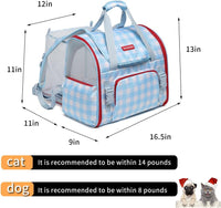 Pet Backpack Carrier for Small Dogs Medium Cats, Puppies - blue / 16.5"L x 9.0"W x 13.0"H - image 2