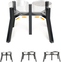 Dog Bowl Stand for Medium Large Dogs - 1 Pack - Black, 2-in-1, Square / Height: 11", Width: 7-10.6"