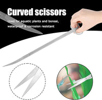 15Inch Extra Long Design Aquarium Aquascaping Tool Stainless Steel Aquascape Tools Kit 4 in 1 Anti-Rust Fish Tank Starter Kit with Long Tweezers Scissors Spatula for Aquarium Plants (Silver)