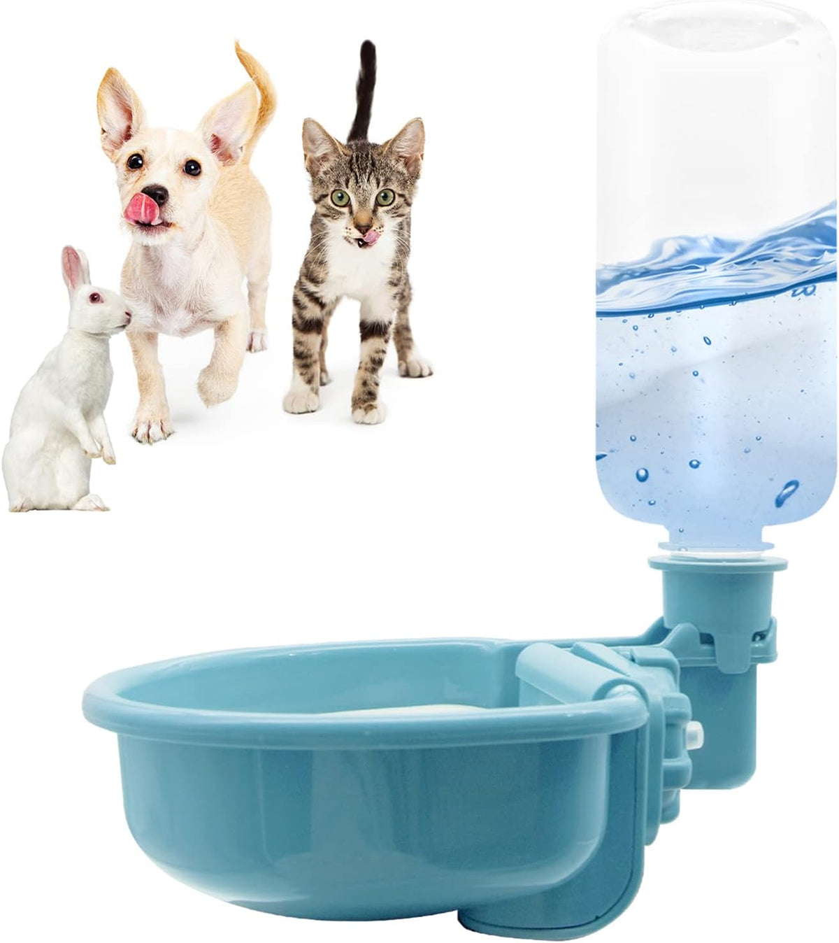 VANNON Gravity Pet Water Bowl, Grey - 16oz / B-Blue