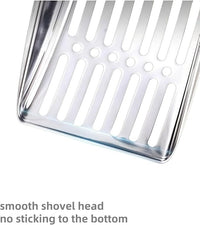 Cat Litter Scoop,Poop Sifting for Litter Box,Aluminum Alloy Sifter,Durable Kitty Metal Scooper with Long Handle Deep Shovel