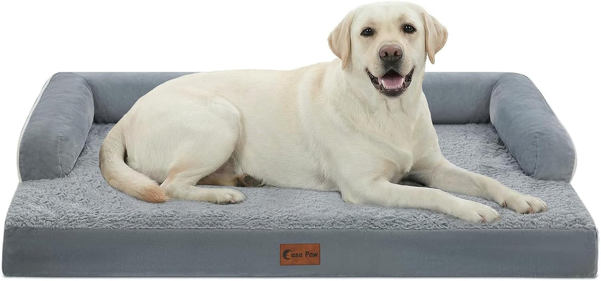Orthopedic Washable Dog Bed for Extra Large Dogs - Grey / 45.0"L x 35.0"W x 8.0"Th
