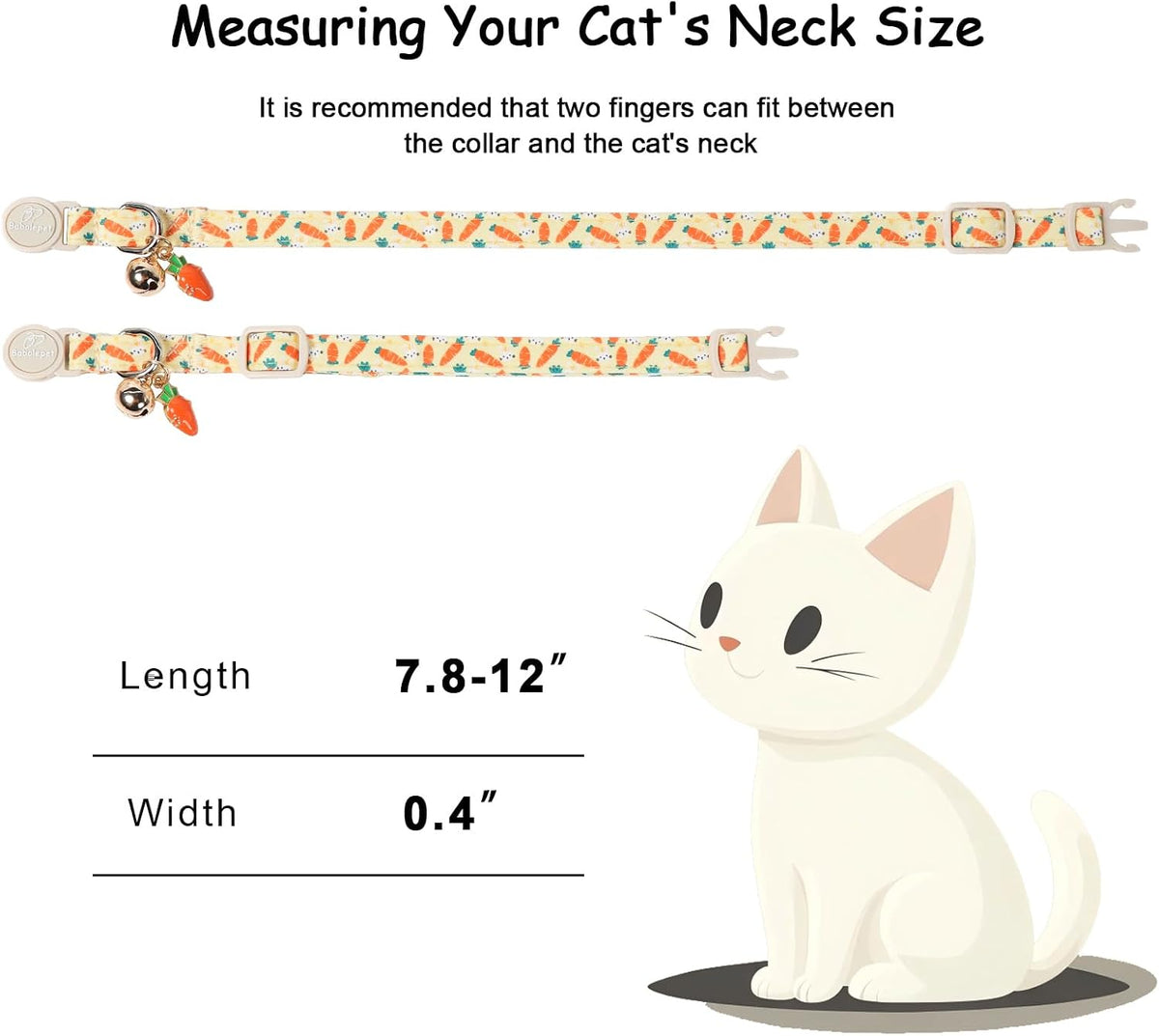 2 Pack Cute Cat Collars - Cartoon Bee Ladybug Breakaway Cat Collar with Bell & Matching Pendant - Chick&Carrot - image 4