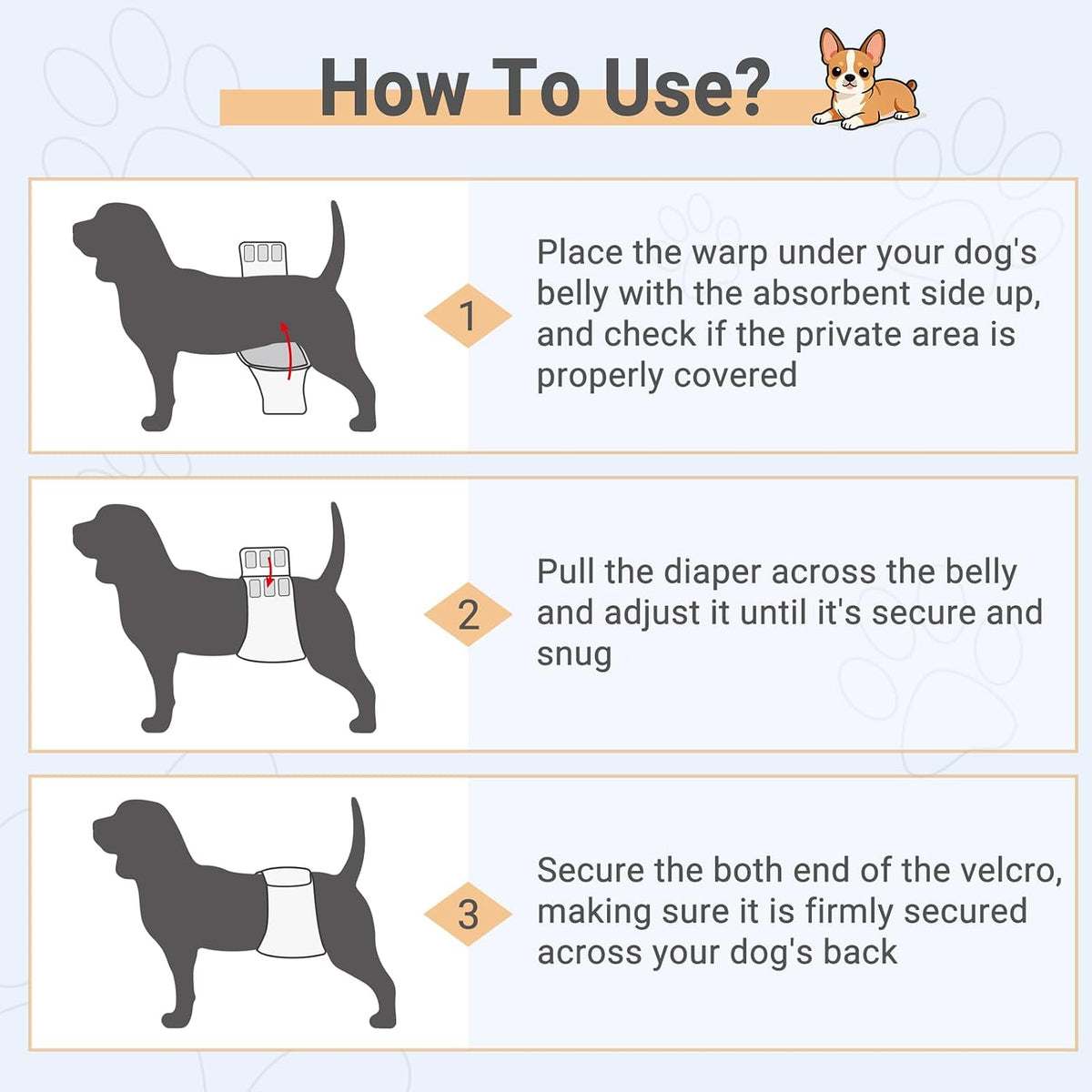 Mkono Belly Bands for Male Dogs - Blue,White,Yellow / Small - image 3