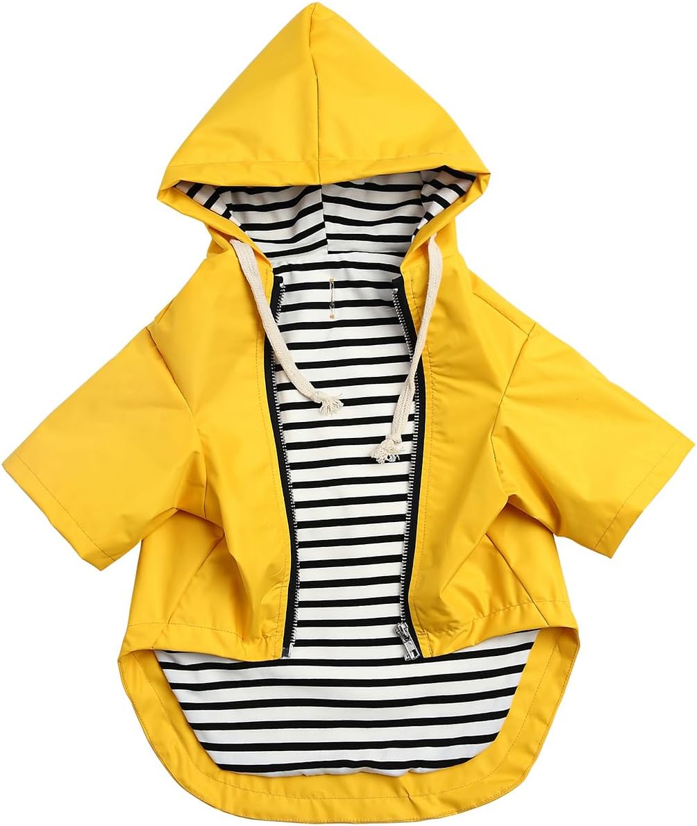 Dog Raincoat rain Jacket Raincoat Dogs Waterproof Small Medium Breeds - Yellow / Large