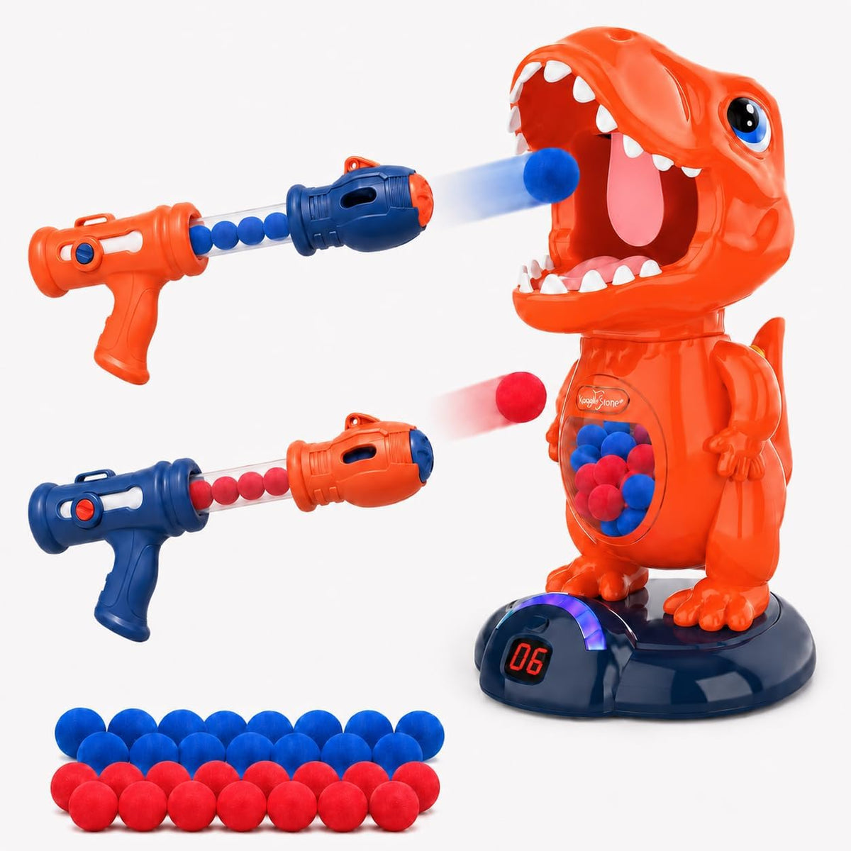 EagleStone T-Rex Dinosaur Shooting Target Game Toys with Air Power - 6b-red