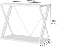 YITAHOME 10-40 Gallon Fish Tank Stand, Double-Layer Metal Aquarium Stand for Reptile Turtle Terrarium Breeder, White