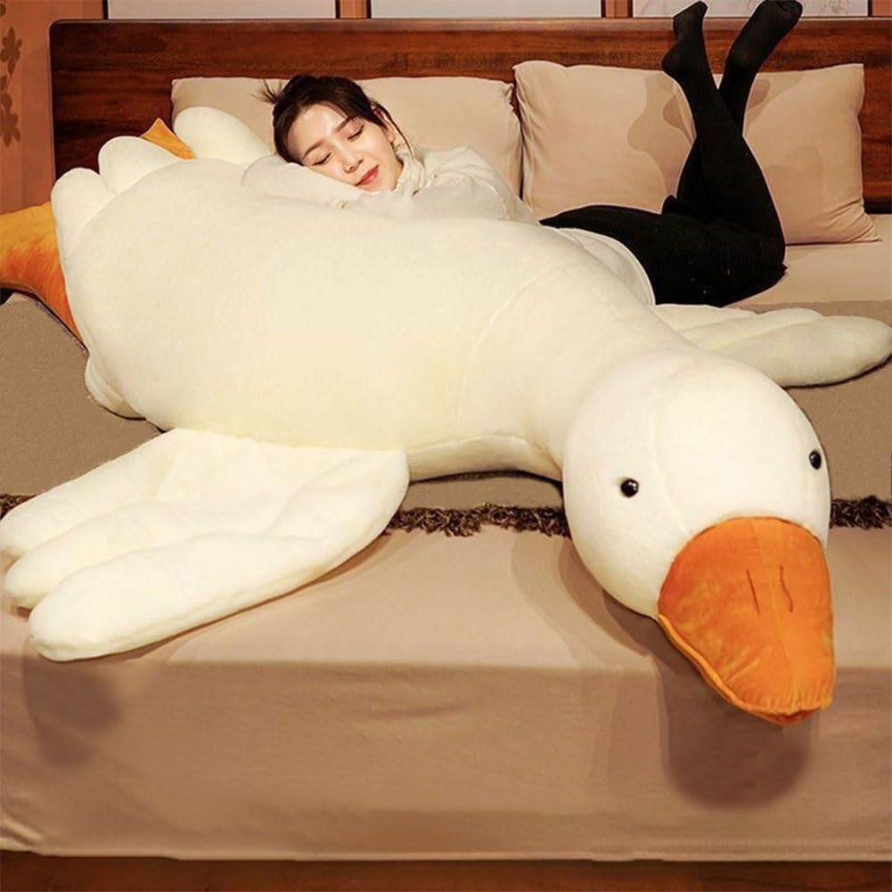 Srutirbo Giant White Goose Plush-63 in Soft Furry Swan Stuffed Animal - 63 in