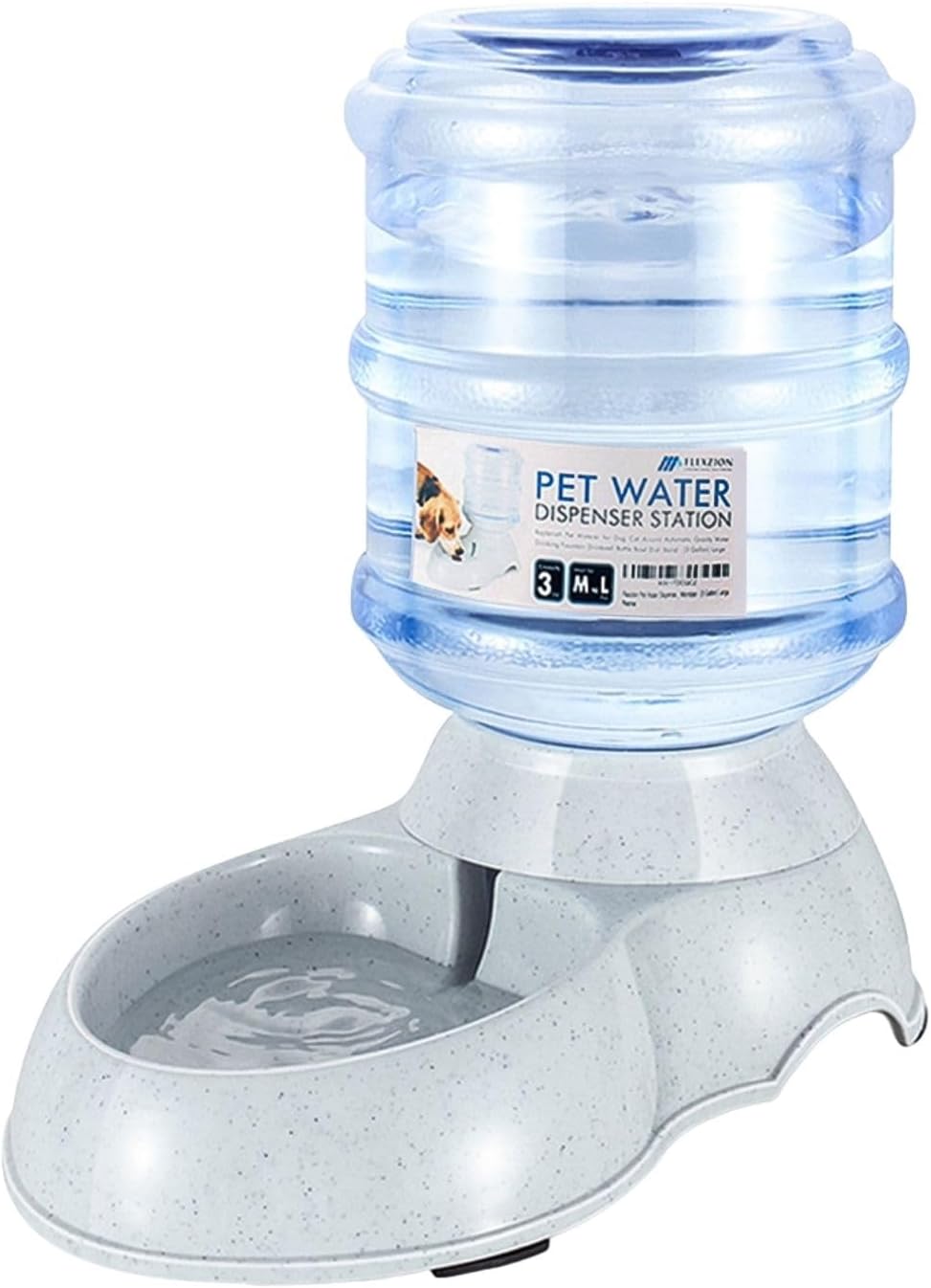 Flexzion Gravity Pet Water Dispenser Drinking Station for Dogs Cats - 3 Gallon