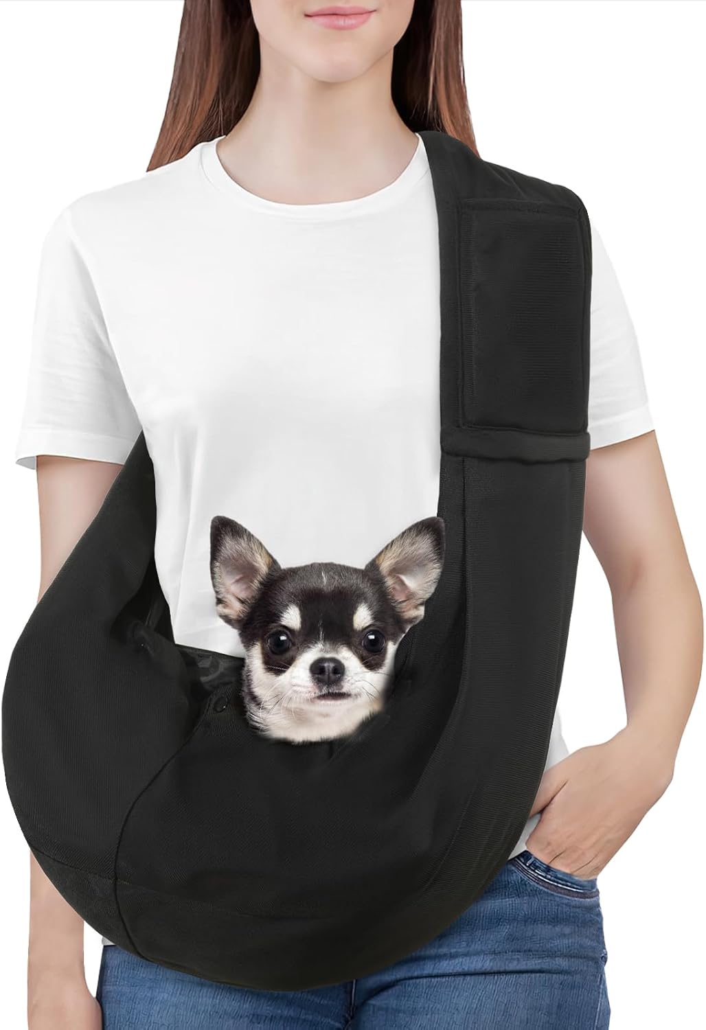 Pawaboo Small Dog Sling Carrier – Essentials for Dogs - Black