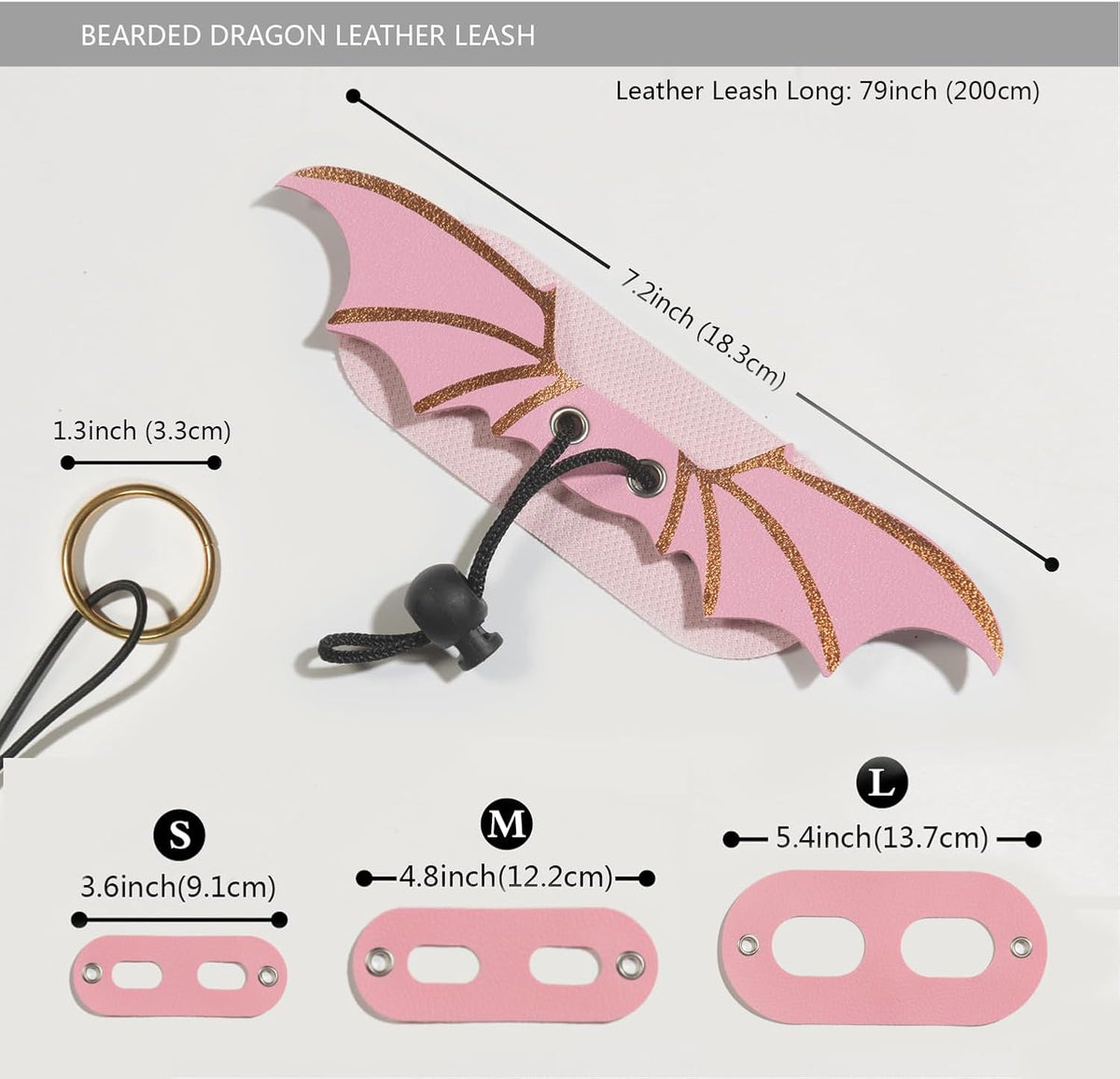 Bearded Dragon Leash and Harness Set, Beardie Carrier - Pink - image 3